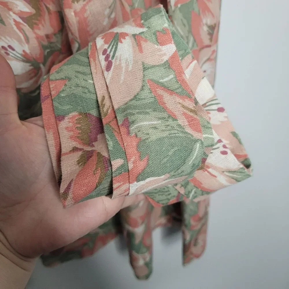 Vintage Liberty House Hawaiian pastel muted floral maxi cottagecore skirt